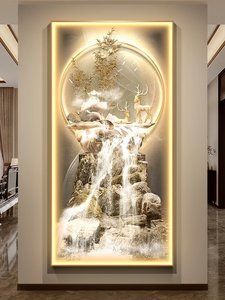 Peinture Murale LED de Luxe pour Entrée de Maison, <span class=keywords><strong>Paysage</strong></span> Numérique, Nature Morte, Cristal, Porcelaine, <span class=keywords><strong>D</strong></span>écoration Murale Artistique - Product Image 4