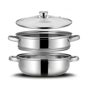 Stainless Steel <b>Steamer</b> 28cm Double Layer With Lid For Home Cooking - Product Image 3