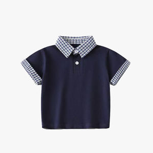 Polo de Manga Corta para Niños, Camiseta de Verano para Niños Pequeños, Cuello Solapa a Cuadros, 100% Algodón, Estilo Moderno - Product Image 4