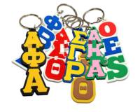 Meilleures ventes : Porte-clés en PVC souple avec lettres grecques, breloques de sac pour sororités et fraternités