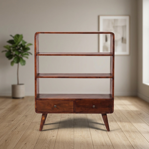 Poste de travail de luxe en teck massif, grand bureau d'angle incliné avec rangement intégré - Product Image 2