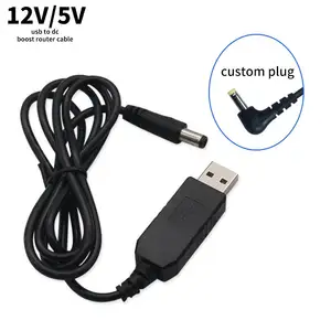 USB DC 3.5*1.35mm 5.5*2.5mm Plug Step Up Transformer Wire 5v To 12v DC Power Boost Converter Wifi Router USB To DC Power Cable