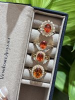Bague de luxe en or 18 carats certifiée IGI avec émeraude orange Fanta de laboratoire, pierres latérales en forme de poire, pour mariage et soirée, bijoux fins OEM ODM