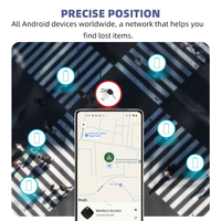 Traceur intelligent de clés et d'objets avec localisateur sans fil en plastique, fonction de recherche à distance, traqueur de bagages, compatible AirTag et Android