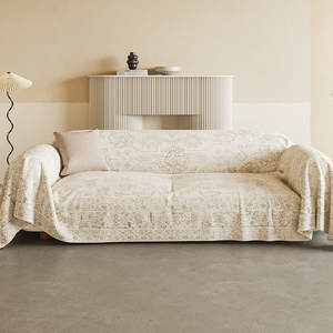 Housse de canapé de style ethnique, brodée, imitation lin, antidérapante, modulaire, type Temple Of Immortality - Product Image 5