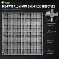 Lantai Akses Terangkat Modern Anti-Statik Berbahan Aluminium Alloy dengan Lapisan PVC 600x600 ESD untuk Ruang Bersih Pusat Data SENMAI