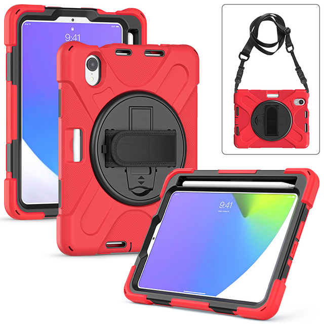 Children Shockproof Hand Shoulder Strap EVA Tablet Cover for iPad Case with Pencil Holder Silicone Tablet Case for iPad Mini 6