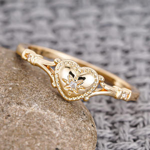 Anello con Diamante Taglio Cuore A098 in Oro Massiccio 18K, Diamante Naturale, Gioiello Romantico da Donna per Fidanzamento - Product Image 6