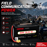 VIWIPOW Produk Terbaru Baterai Semi-solid 30Ah 6S 22.2V 5C Paket Baterai Lithium Ion Berkualitas Tinggi untuk Drone Penanggulangan Darurat UAV