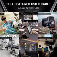 Câble à fibre optique USB C complet 10Gbps Câble USB 3.2 Gen2 Type C pour caméra Logitech 4K Écran tactile Microsoft Azure VR/AR