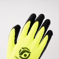 Gants de manutention d'entrepôt en mélange nylon-polyester avec paume en latex froissé renforcé, excellente adhérence humide/sèche, lavables en machine