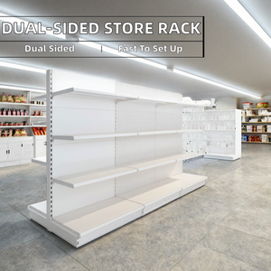 Estantería de <span class=keywords><strong>supermercado</strong></span> de doble cara de uso ligero, fabricada en material metálico, estantería comercial. - Product Image 2