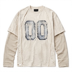 Camisetas de Manga Larga para Hombre, Ropa Cómoda, Casual, Lisa, Personalizada, Corte Ajustado, Hecha en Pakistán, Camisetas de Alta Calidad - Product Image 1