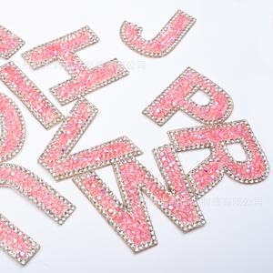 Patch thermocollant en strass et perles, lettre initiale A-<span class=keywords><strong>Z</strong></span>, alphabet scintillant, lettres anglaises en strass et perles - Product Image 3