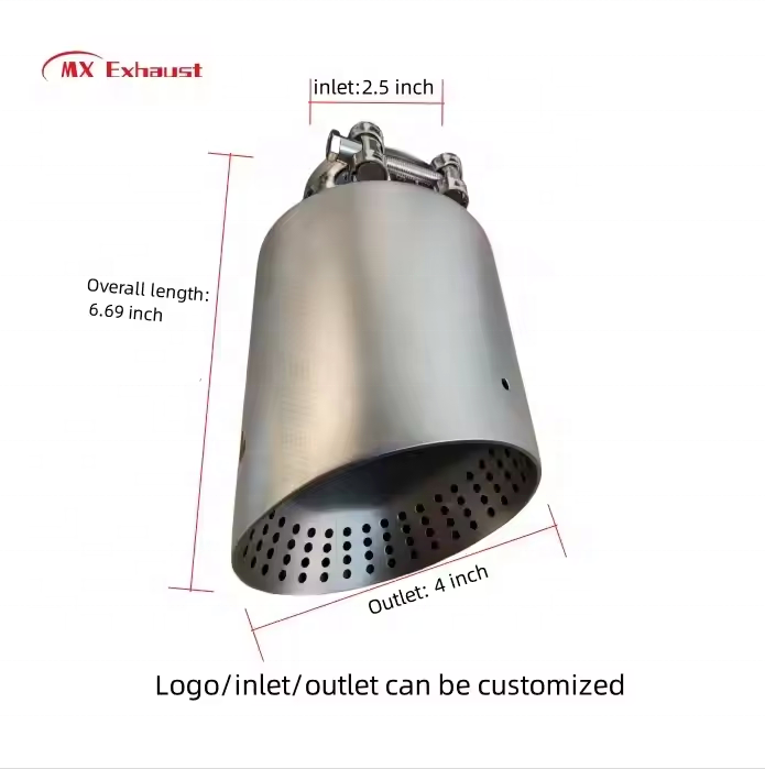 2.5 Inch Inlet Size Sand Blasting Surface Stainless Steel 304 Exhaust ...