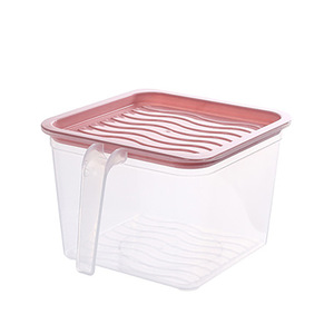 Square Handle PP Plastic Food <b>Storage</b> Organizer <b>Boxes</b> with Sealed Design 3-6L Capacity Refrigerator <b>Storage</b> Containers - Product Image 1