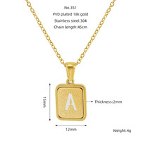 Collar con Colgante de Letra Moderno de Alta Calidad, Chapado en Oro de 18k, Impermeable, con Inicial Personalizada, Collar con Nombre del Alfabeto para Mujer