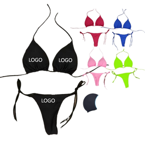 Bikini grande taille éco-responsable personnalisé 2025 pour femmes, <span class=keywords><strong>maillot</strong></span> de bain OEM, vente chaude, dos nu, <span class=keywords><strong>maillot</strong></span> de bain deux pièces, motif patchwork personnalisé - Product Image 3