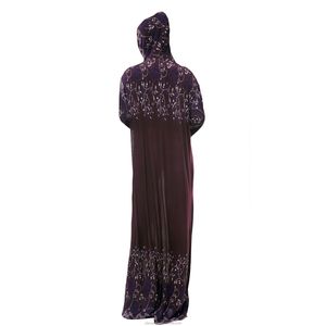 Robe musulmane unie, vêtement de prière une pièce pour femmes, grande taille, ample et longue, vêtement islamique à col rond - Product Image 2