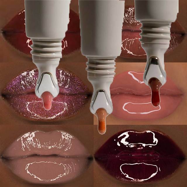 High Pigment 21 Colors Peptide Lip Tint Balm Lip Gloss Oil Lip Tint Private Label Glossy Tinted Oil for Makeup