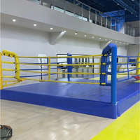 Ring de boxe surélevé pour compétition, plateforme de boxe, toiles, protections d'angle, cordes, cadre en acier antidérapant, taille personnalisée, directement de l'usine