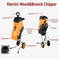 Broyeur de bois électrique haute puissance VORAN avec disque de coupe rotatif, ensemble d'équipement de broyage de brindilles pour l'entretien paysager domestique