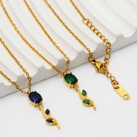Collier pendentif fleur en zircon, nouveau design, plaqué or 18 carats, logo personnalisable, acier inoxydable, bijoux de haute qualité pour femmes, pour les fêtes