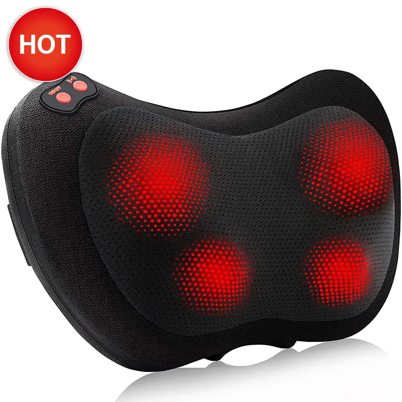 Electronic Kneading shoulder back neck massage pillow with heat Shiatsu intelligent portable Back massager Neck Massager
