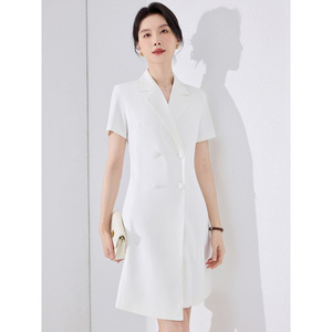 White Women's Suit Dress Slim Fit Polyester Professional Workplace Formal Dress Spring Autumn 2026 New Style Elegant - Product Image 2