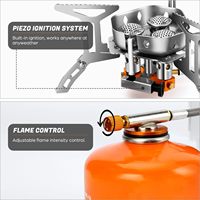 Réchaud à gaz manuel portable et léger en acier inoxydable avec allumage, idéal pour les voyages, les pique-niques, les situations d'urgence et les kits de survie en cas de catastrophe, pliable