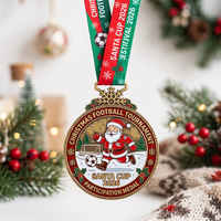 Médaille de sport en alliage de zinc de haute qualité, design personnalisé, impression UV, laiton antique, pour tournoi de football, vente en gros
