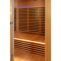 Sunrans desain modern paling populer murah sauna luar ruangan ruang uap kayu padat 2 orang sauna uap kering