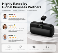 Chargeur portable numérique en forme de capsule 5000 mAh 20 W avec prise intégrée, Type-C pour iPhone, charge rapide, vente en gros, direct usine