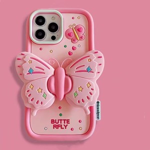 Dễ Thương Phim Hoạt Hình Silicone Bướm Chống Sốc Đứng Chủ Điện Thoại Di Động Bìa Cho Iphone 16 Pro Max 15 14 Cộng Với Cô Gái Trường Hợp Điện Thoại - Product Image 6