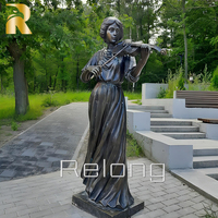 Statue de sculpture de personnage musical en bronze grandeur nature pour la décoration de jardin extérieur à vendre