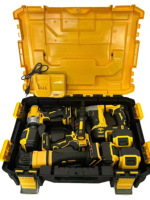 Kit combiné d'outils électriques sans fil 5-en-1 21V : Meuleuse d'angle sans balais, Marteau perforateur, Clé à chocs, Perceuse, Tronçonneuse