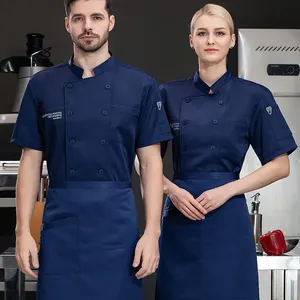 Униформа для ресторана с логотипом, рубашка с коротким рукавом на заказ, униформа для официантов, женская униформа для китайского шеф-повара