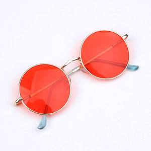 Retro Metal <b>Round</b> <b>Frame</b> Sunglasses Gradient Color UV400 Protection For Kids Unisex Cycling Party Wear Light Weight - Product Image 5