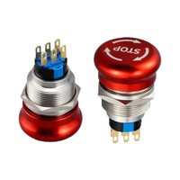 Bouton d'arrêt d'urgence extérieur étanche IP55 de 22 mm, verrouillable par torsion, non éclairé, disponible CE RoHS
