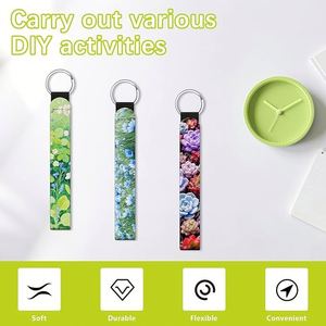 Porte-clés personnalisables par sublimation en néoprène avec boucle en nylon pour impression de logo DIY pour femmes, vente en gros - Product Image 5