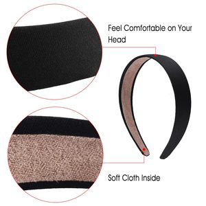 عصابة رأس ساتان عريضة للنساء بعرض 3 سم، إكسسوار شعر مرن بتصميم عتيق مريح للاستخدام اليومي أو الحفلات أو حفلات الزفاف - Product Image 4