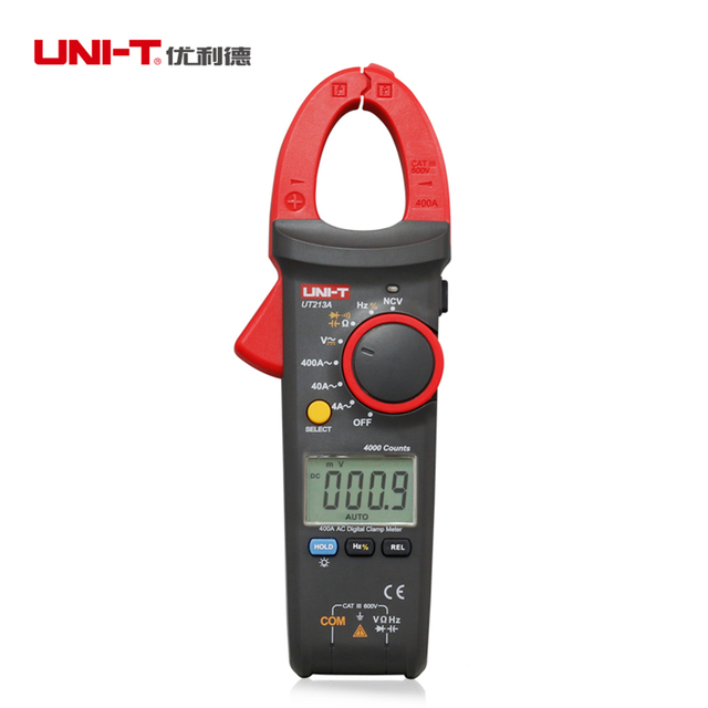 UNI-T UT213A 400A Digital Clamp Meter Auto Range NCV Clamp Meter Manual Resistor Capacitance Frequency