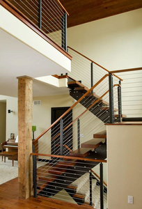 Câble de <span class=keywords><strong>garde</strong></span>-<span class=keywords><strong>corps</strong></span> d'escalier Balustrade en bois massif Rampe de câble en acier inoxydable avec raccord - Product Image 5