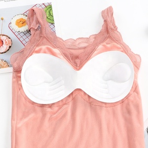 Gilet da donna per l'inverno senza cuciture Top di <span class=keywords><strong>velluto</strong></span> ispessimento per le donne Sexy con scollo a V di pizzo biancheria intima termica - Product Image 3