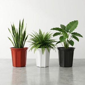 Pot de pépinière en plastique octogonal côtelé, disponible en rouge brun, corps conique, pour légumes, fleurs, semis, extra large - Product Image 6