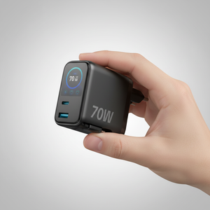 Cargador de Viaje GaN PD AI de 70W de Alta Potencia para Múltiples Dispositivos Electrónicos y Smartphones con Pantalla TFT Inteligente y Carga Súper Rápida - Product Image 1