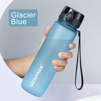 Botella de Agua de Plástico Transparente Personalizada, Portátil, con Pajita Abatible, Semitransparente, Libre de BPA, para Niños, de 1 Litro, la Más Vendida