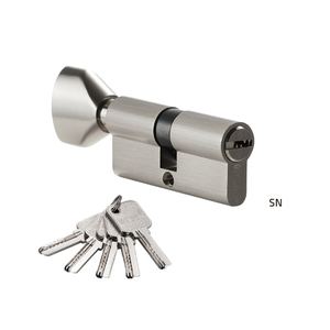 Cerradura de Embutir AKADA SCZ-10 con Perfil Europeo, Cilindro de Puerta de Apertura Simple con Perilla Grande de Latón y 3 Llaves Comunes, Material de ZINC - Product Image 3