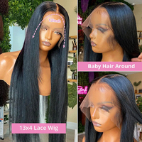 Vente en gros sans colle perruques avant en dentelle avec des cheveux de bébé cheveux vietnamiens bruts Hd dentelle frontale vendeur perruques de cheveux humains pour les femmes noires