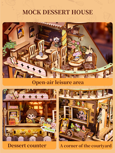 ตงมู่ฉวี่ ร้านหนังสือจิ๋วสไตล์ใหม่ ร้านหนังสือรูปนกฮูก ใช้เป็นของขวัญ ตัวต่อไม้ 3 มิติ DIY ของเล่น 101-500 ชิ้น - Product Image 5